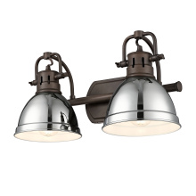 Golden Canada 3602-BA2 RBZ-CH - Yep by Golden Lighting Duncan 2-light Vanity in Rubbed Bronze and Chrome shade